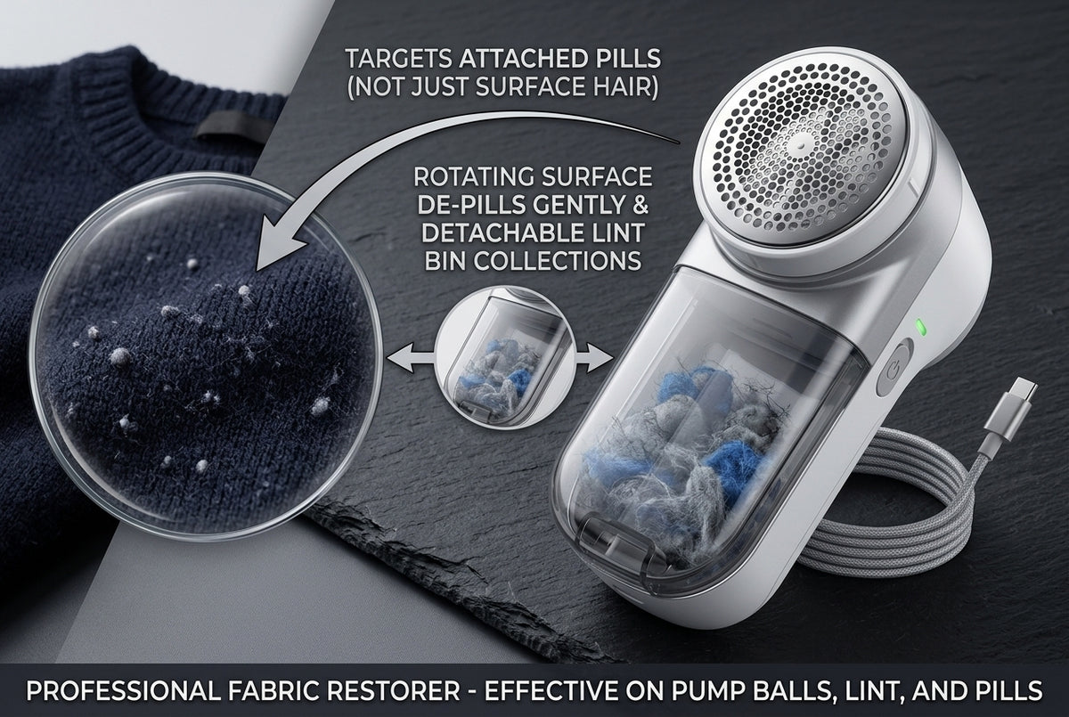 Rechargeable Fabric Shaver – Electric Lint Remover & Sweater Defuzzer for Clothes, Sofa, Blanket, Upholstery and Home Fabrics