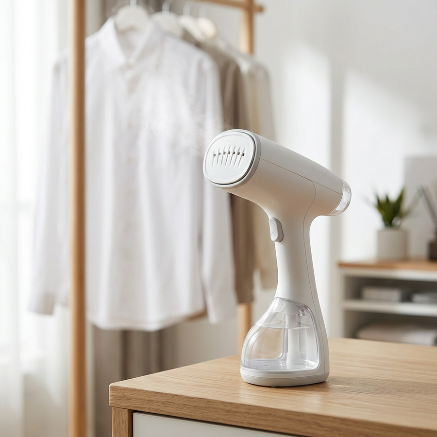 Portable Garment Steamer for Clothes – Compact Handheld Fabric Steamer, Fast-Heat Travel Clothes Steamer for Shirts, Dresses, Curtains & Home Use