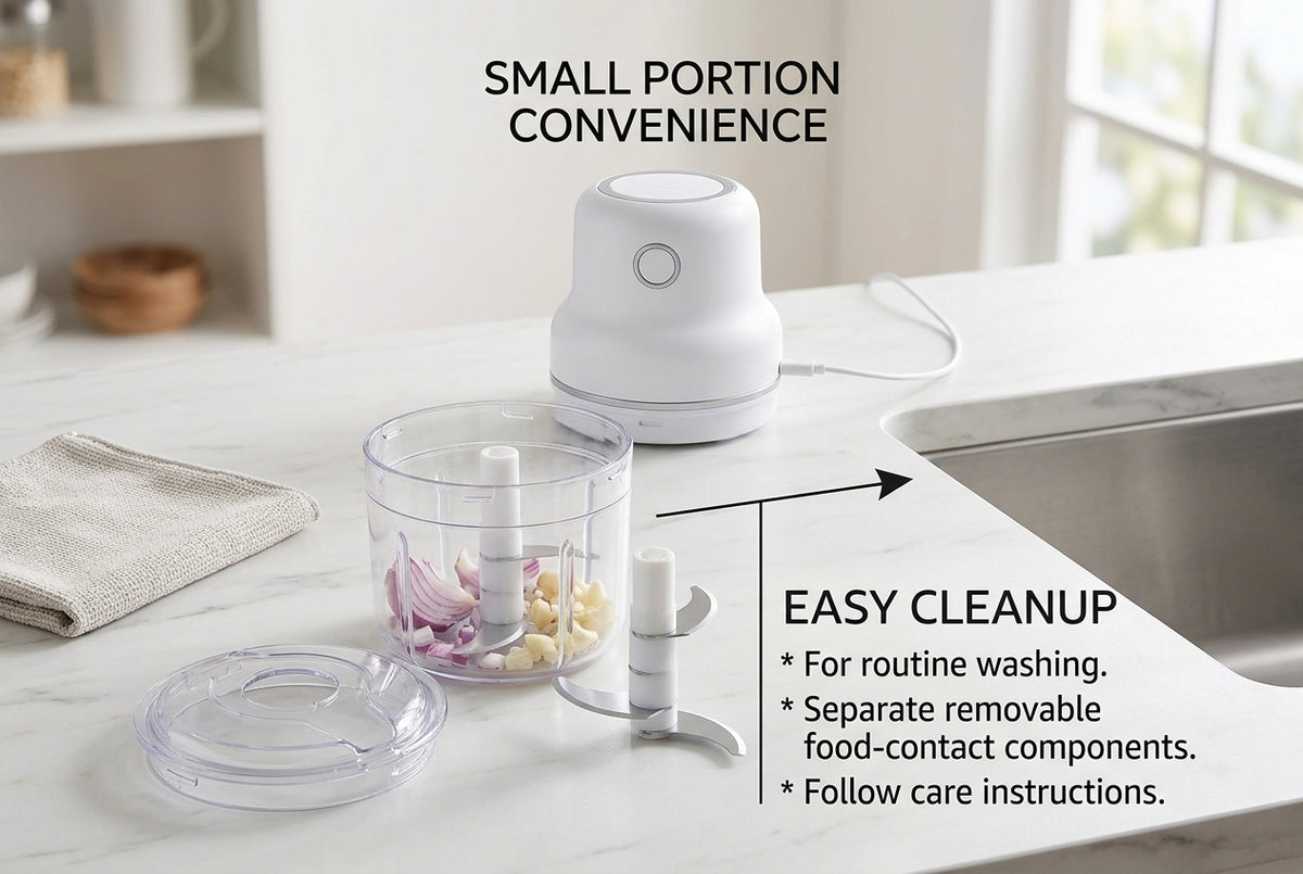 Electric Mini Food Chopper – Rechargeable Compact Vegetable Chopper, Garlic Mincer & Kitchen Food Processor for Onion, Herbs, Nuts & Meal Prep
