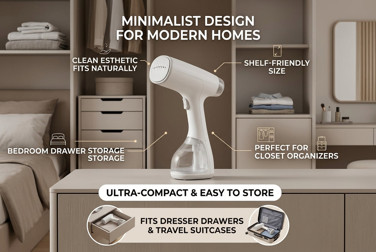 Portable Garment Steamer for Clothes – Compact Handheld Fabric Steamer, Fast-Heat Travel Clothes Steamer for Shirts, Dresses, Curtains & Home Use