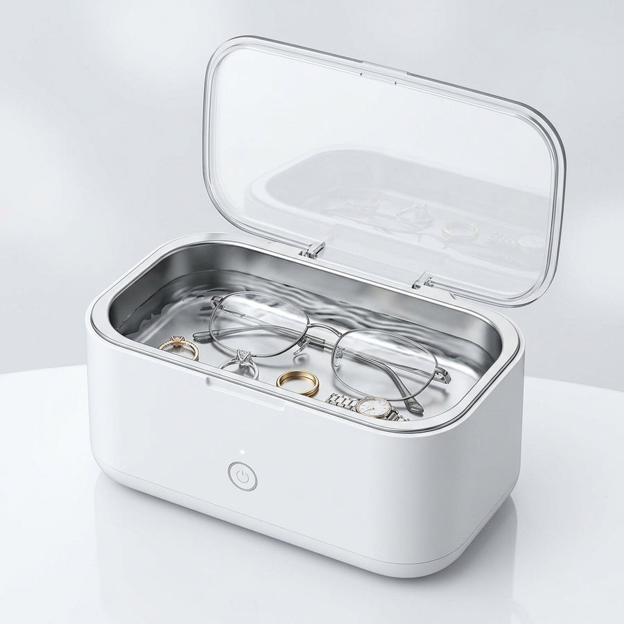Ultrasonic Jewelry Cleaner Machine – Compact Cleaning Bath for Rings, Eyeglasses, Watches, Metal Accessories & Small Household Items