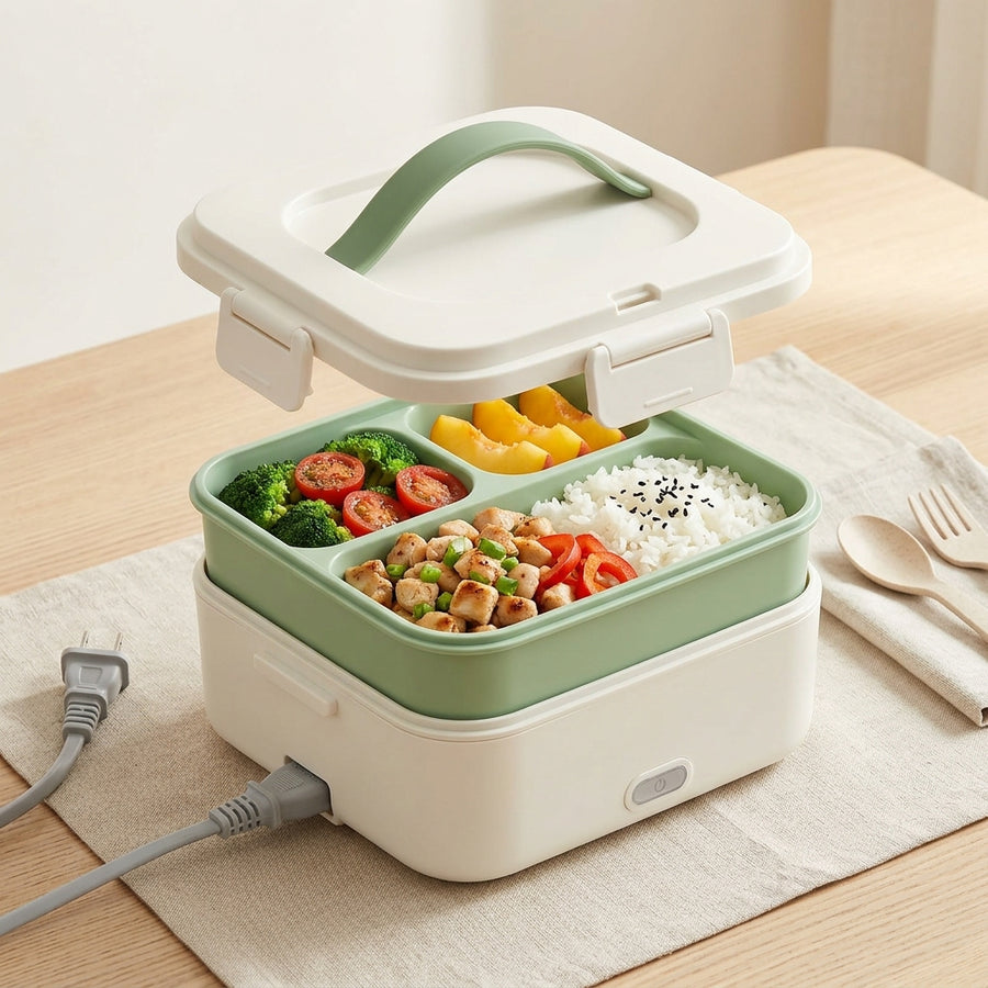 Electric Heated Lunch Box – Portable Food Warmer for Office, Home & Travel, Leak-Resistant Heated Meal Container with Removable Food Tray