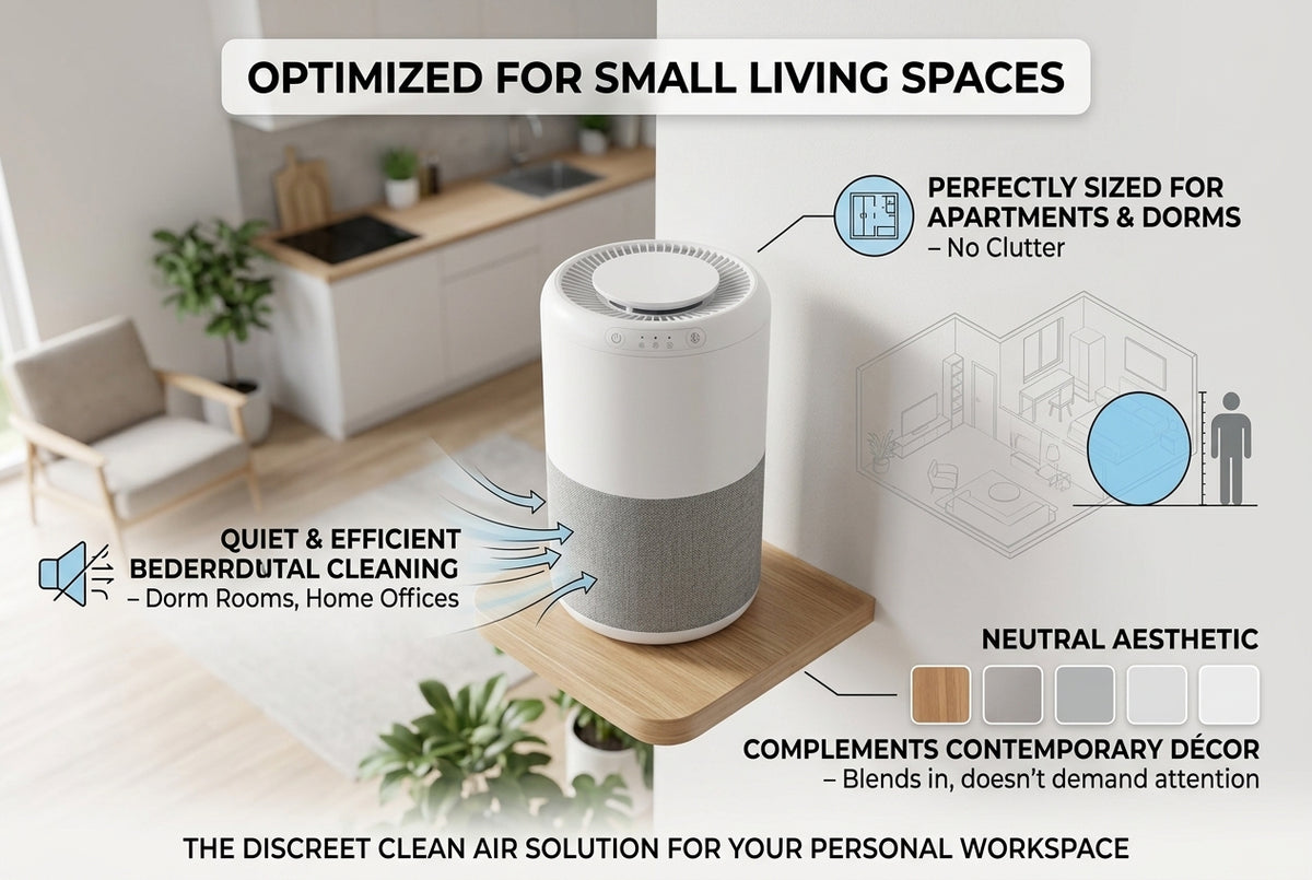 Compact Air Purifier for Bedroom – Small Desktop Air Cleaner with Multi-Layer Filter, Quiet Personal Air Purifier for Office, Dorm & Home