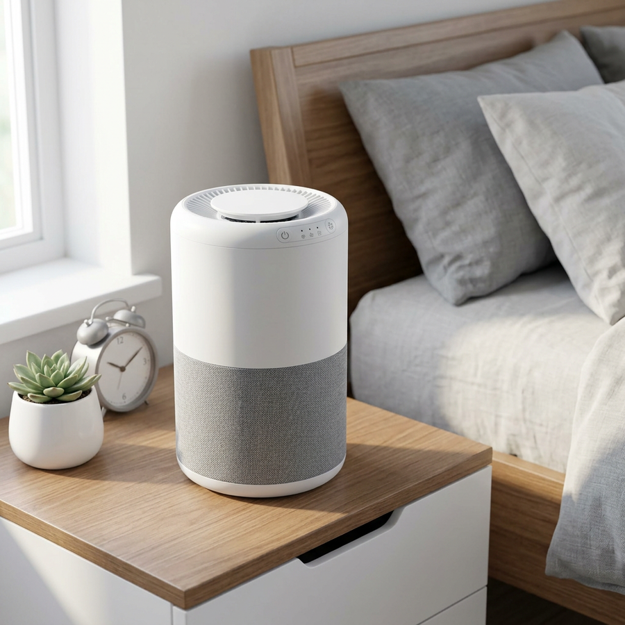 Compact Air Purifier for Bedroom – Small Desktop Air Cleaner with Multi-Layer Filter, Quiet Personal Air Purifier for Office, Dorm & Home