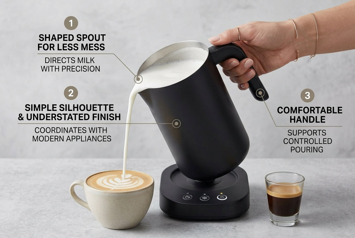 Electric Milk Frother and Warmer – Automatic Hot & Cold Foam Maker, Compact Coffee Frother for Latte, Cappuccino, Matcha & Hot Chocolate